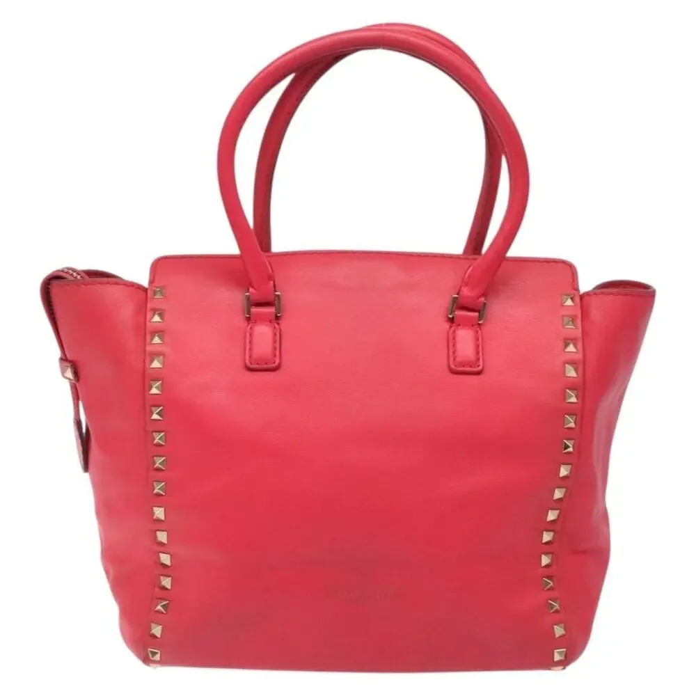 Valentino Rockstud Leather Handbag Red